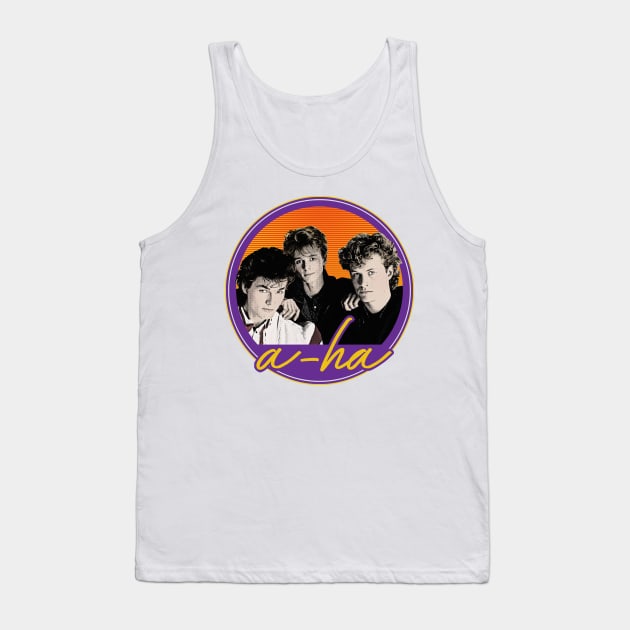 Retro 80s Style A-Ha Fan Art Design Tank Top by DankFutura